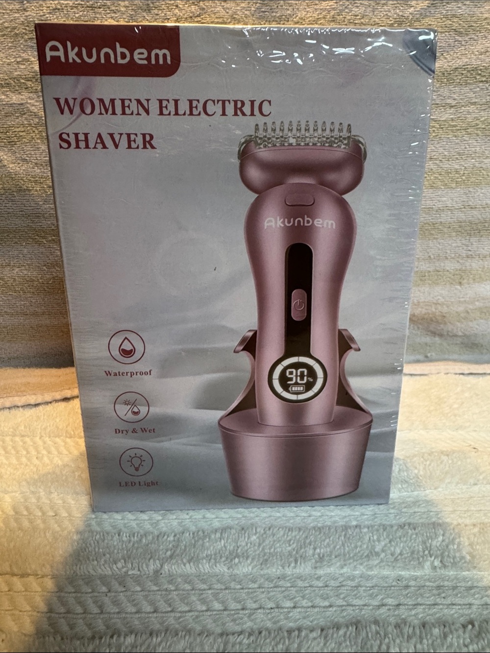 Women's Electric Shaver - Rose Pink Waterproof LED LIGHT Dry & Wet